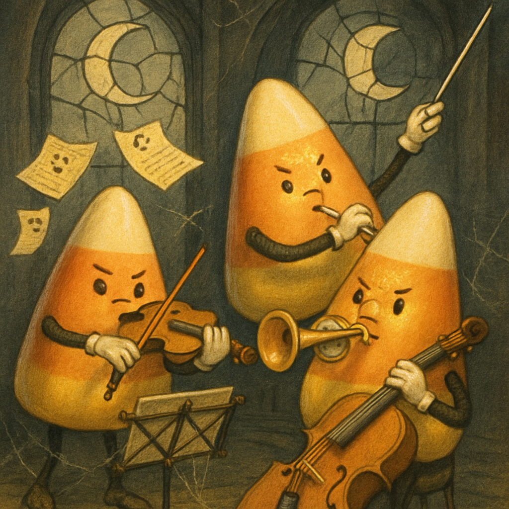 Candy Corn Orchestra In The Haunted Conservatory diamonded painting kits