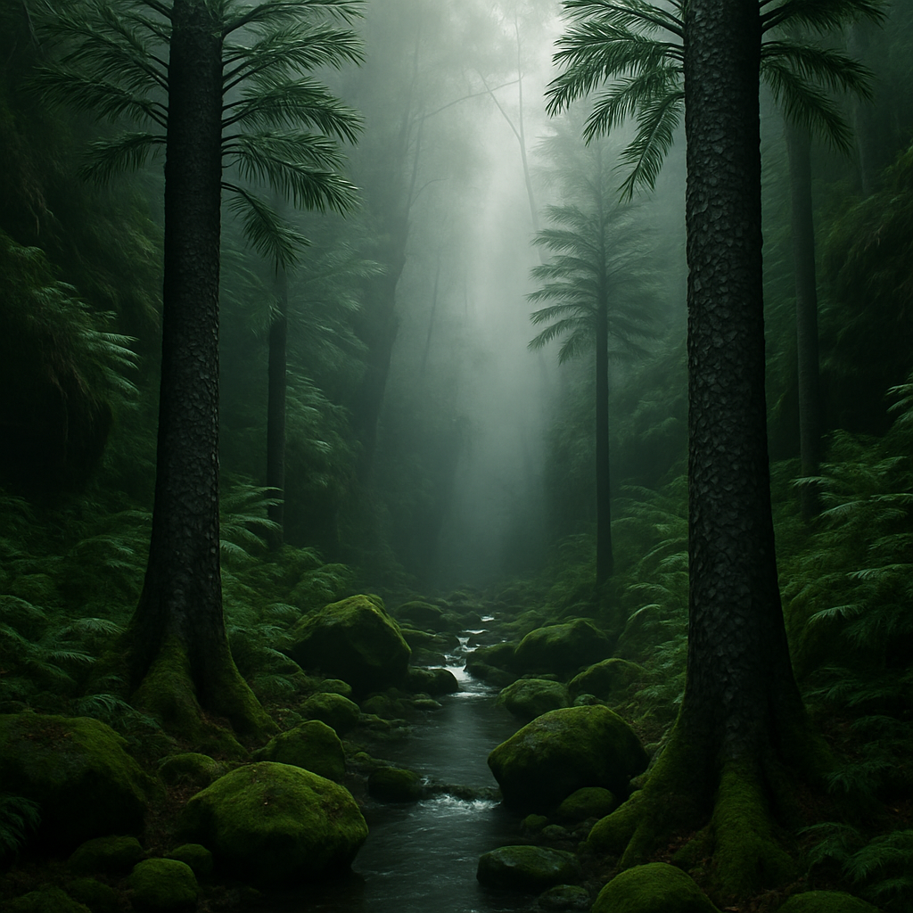 Wollemi Pine In A Misty Gorge painting diamond kit