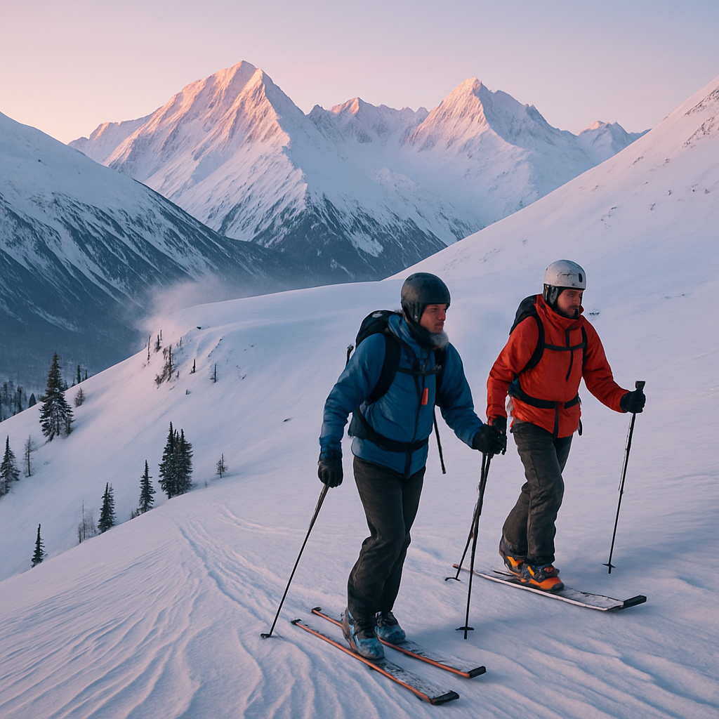 Dawn Patrol Ski Tour In The Chugach Mountains Alaska paint by color