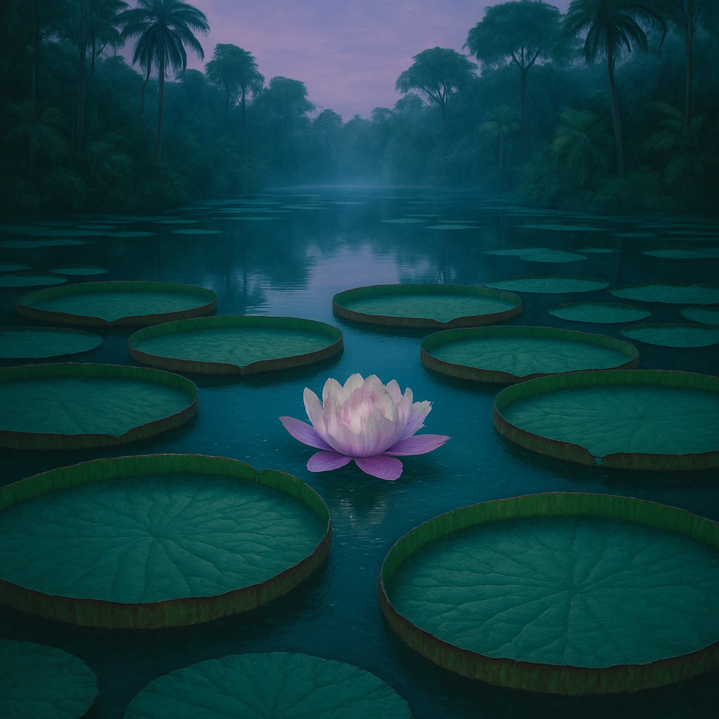 Victoria Amazonica Giant Water Lily Lagoon paint by diamonds