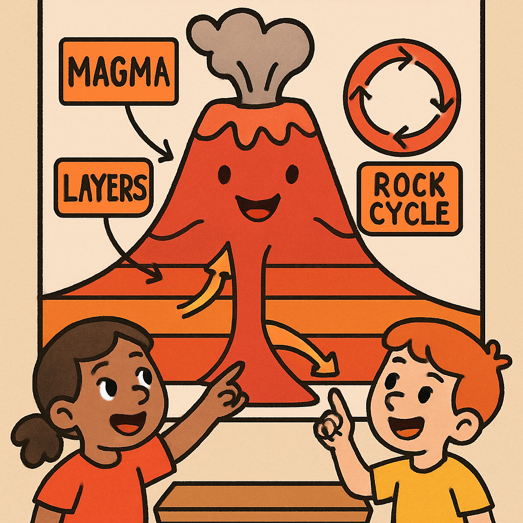 Volcano Time Machine Classroom DIY paint by diamonds