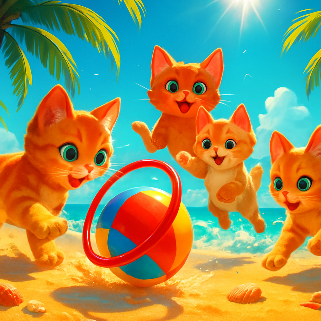 Hula Hoop Beach Ball Carnival At The Waterline DIY paint by diamonds