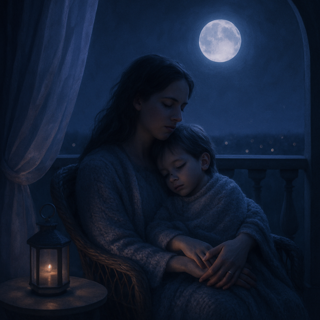 Moon Balcony Lullaby Where Her Voice Becomes Your Night Sky Paint by diamonds kits