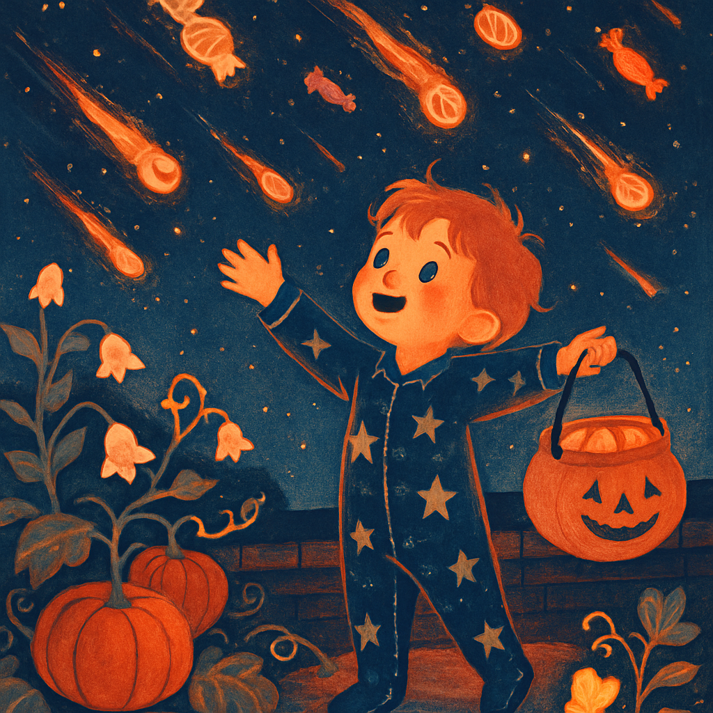 Candy Meteor Shower Over The Sleepy Rooftop Garden Painting by diamonds kit