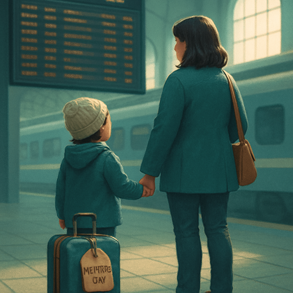 Suitcase Of Small Braveries A Mothers Day Journey Hand In Hand diamond painting