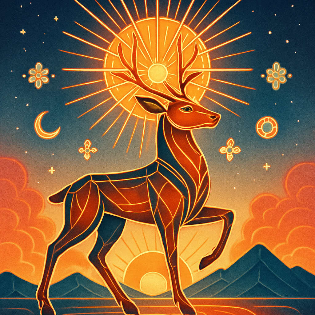 Sunrise Rune Deer Of The Radiant Ridge DIY paint by diamonds