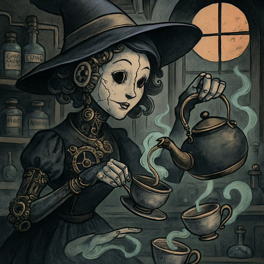 Clockwork Witch Tea Laboratory paint by diamonds