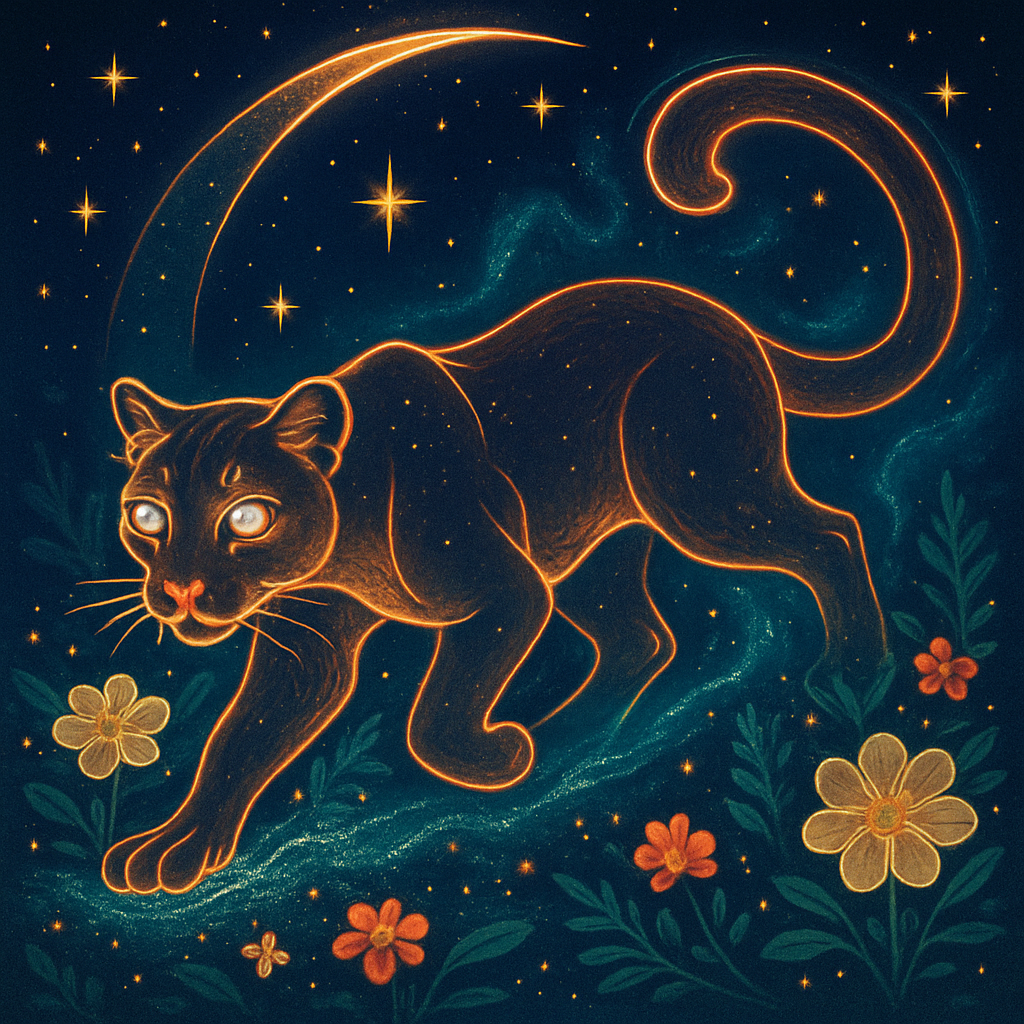 Starlit Mountain Lion Through The Mirror Nebula Garden Paint by diamonds kits