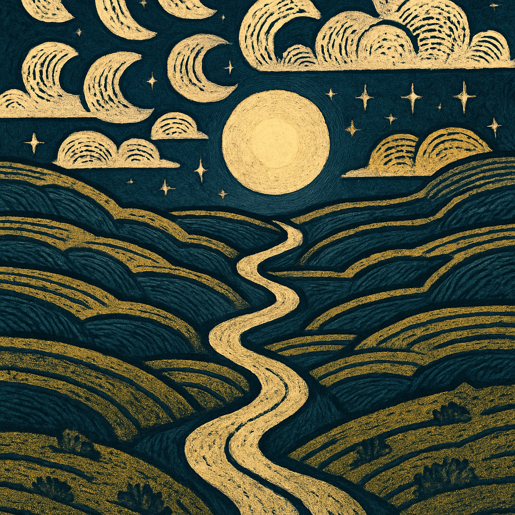 Highland Path Through Crescent Cloud Terraces 5D DIY Paint By Diamond ...