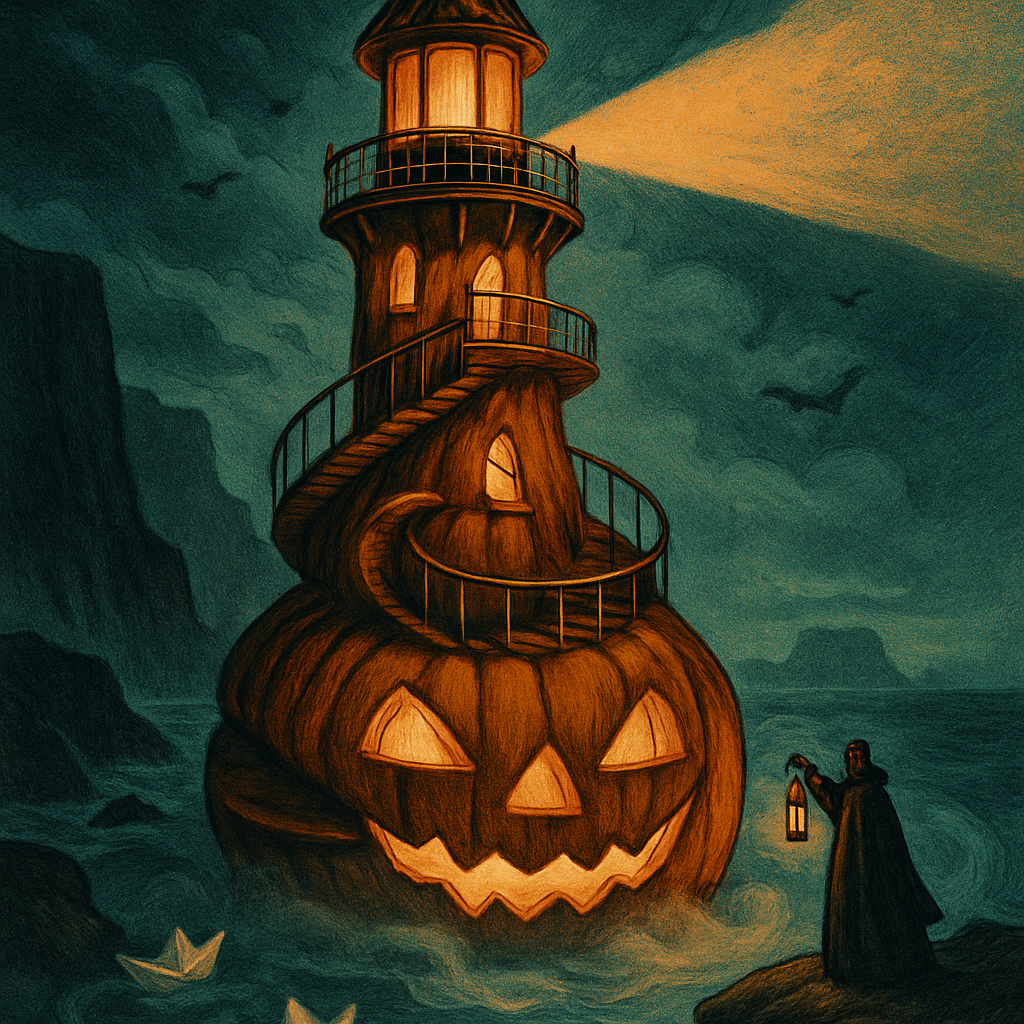 Pumpkin Lighthouse Of The Phantom Coast Paint by diamonds art
