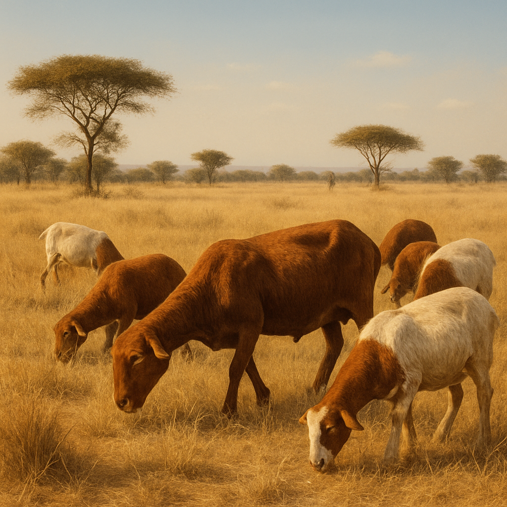 Red Maasai Sheep paint by diamond