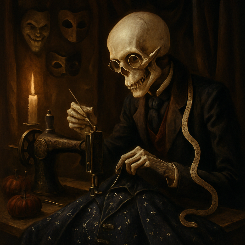 The Skeleton Tailor And The Moonlit Masquerade Coat paint by diamond