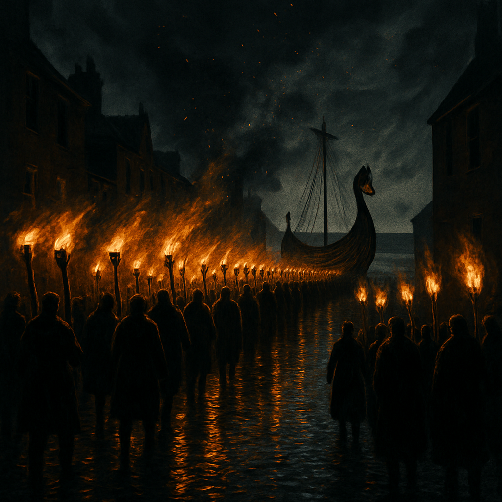 Up Helly Aa Fire Festival In Lerwick Scotland paint by color