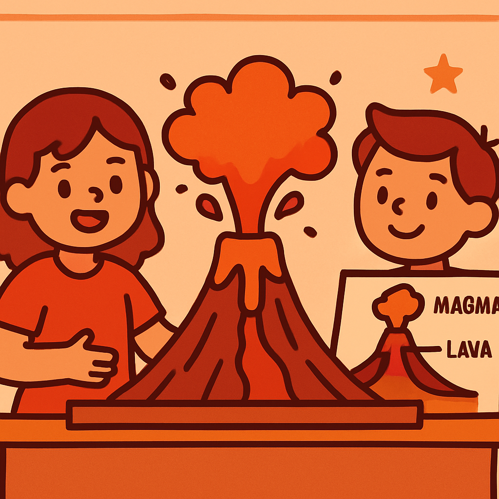 Volcano Science Fair Eruption Model DIY paint by diamonds