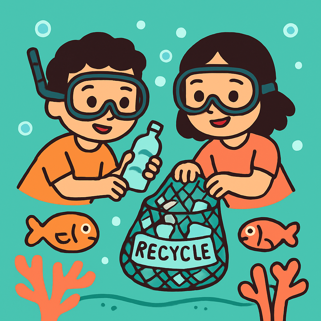 Coral Reef Rescue Cleanup Team paint by diamond