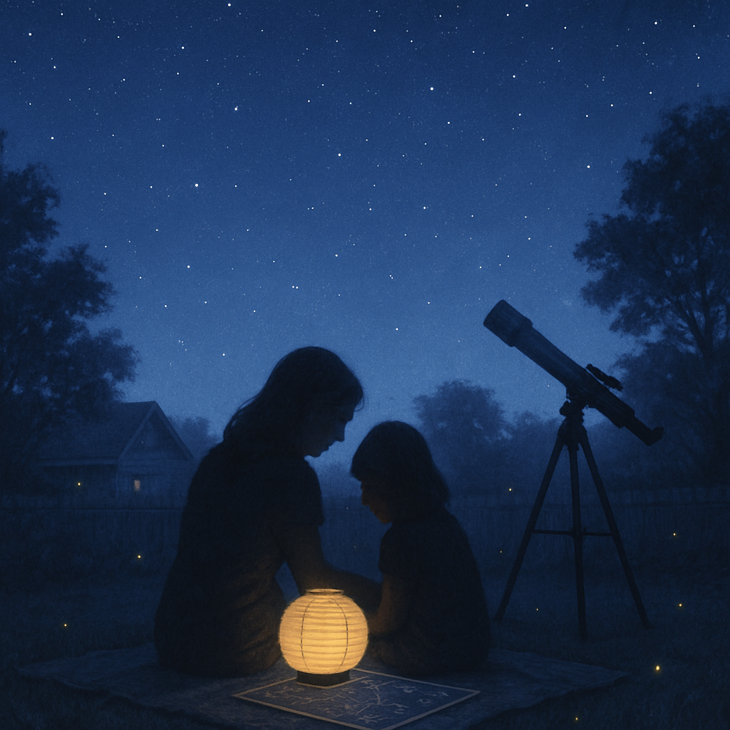 Midnight Story Lantern Under The Backyard Stars diamond painting