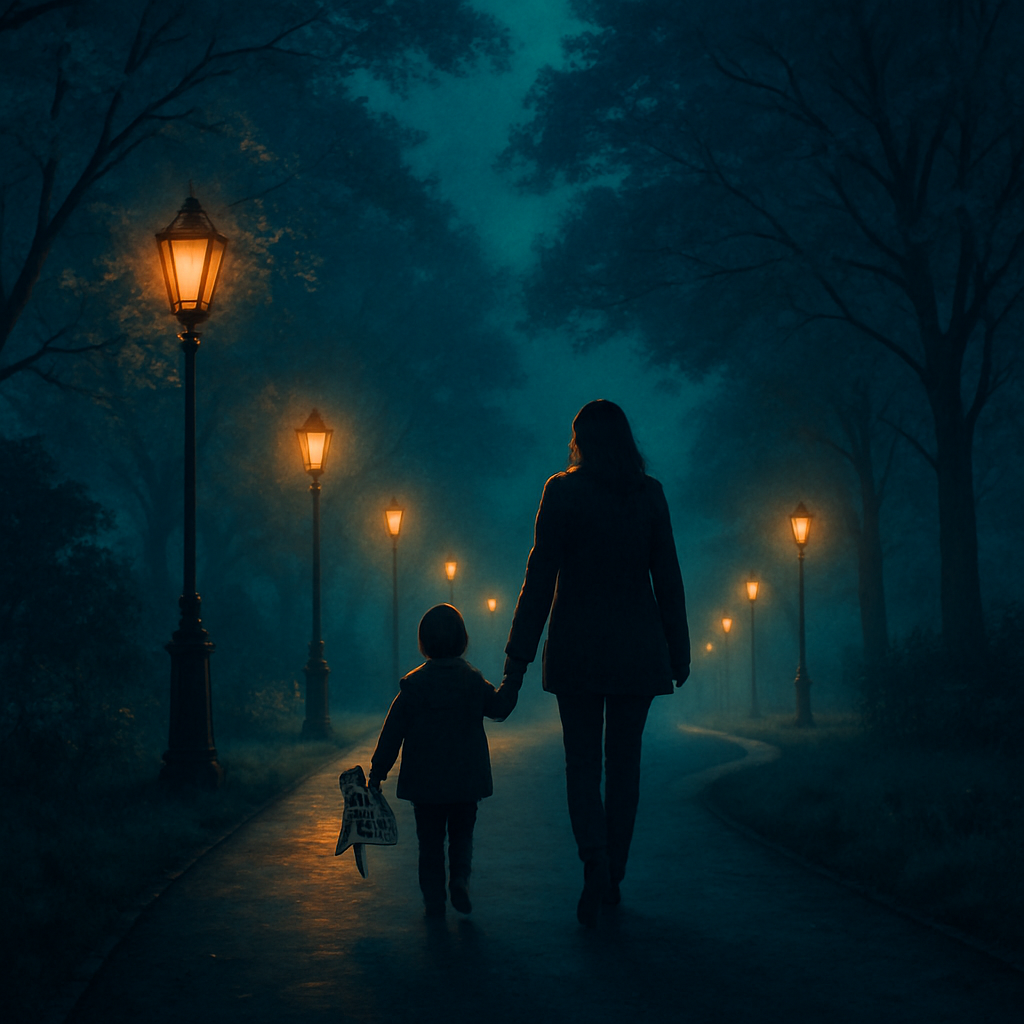 Lantern Path Lullaby A Mothers Day Walk Hand In Hand Painting by diamonds kit