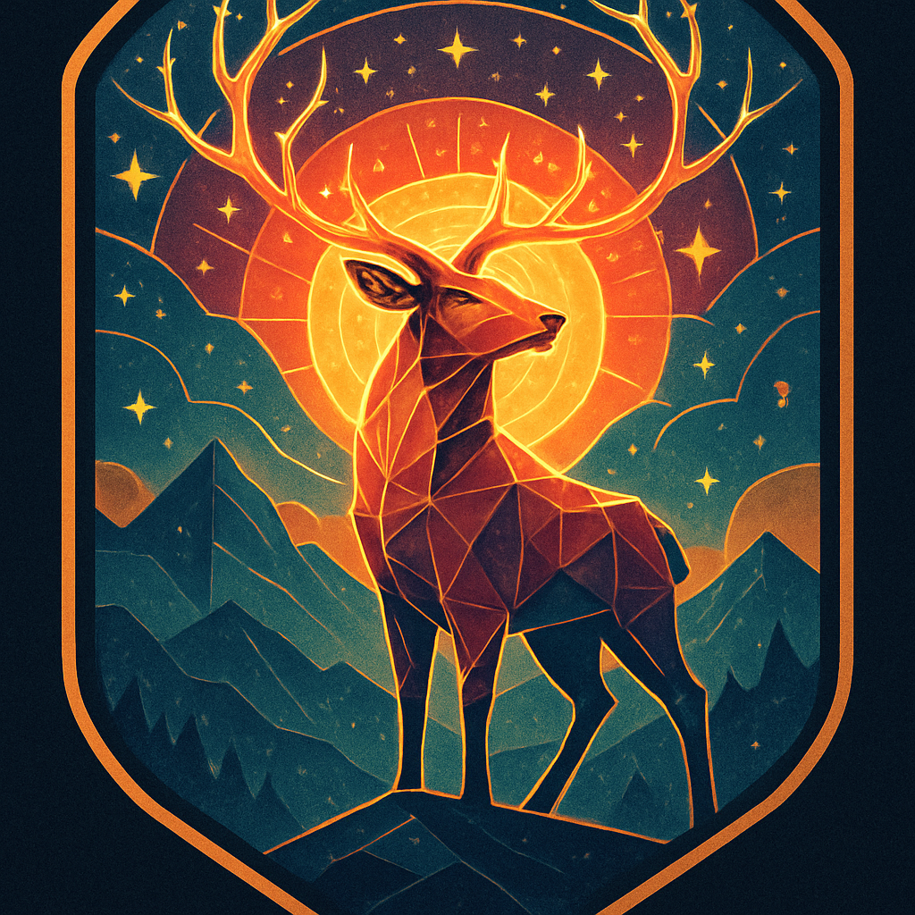 Sunrise Geometric Deer In The Mountain Mandala Paint by diamonds art