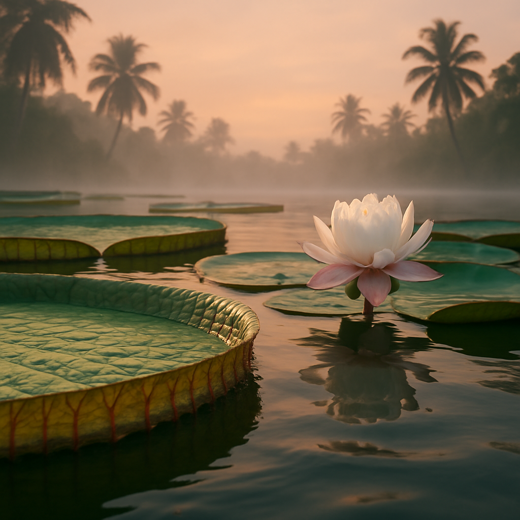 Giant Water Lily At La Victoria Amazonica Water Gardens painting diamond kit