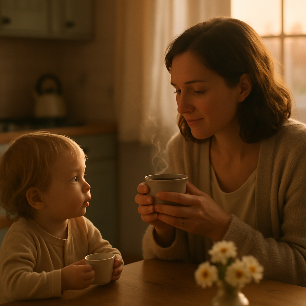 Teacups At Dawn In The Quiet Kitchen Of Two diamonded painting kits