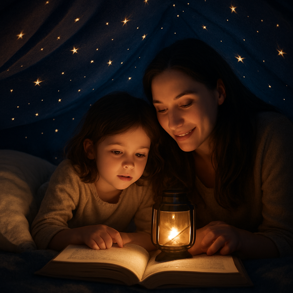 Starlight Storytime Under A Blanket Fort Galaxy Painting by diamonds kit