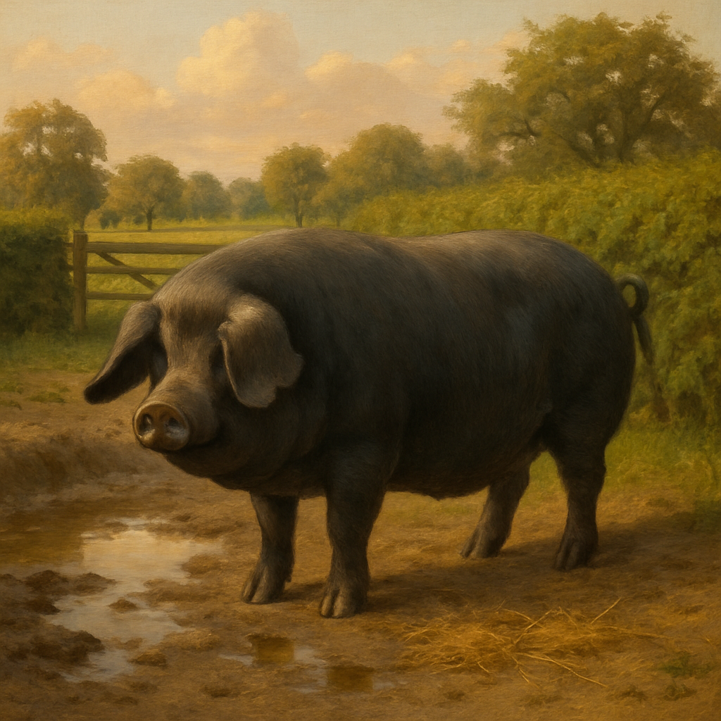 Large Black Pig paint by diamond