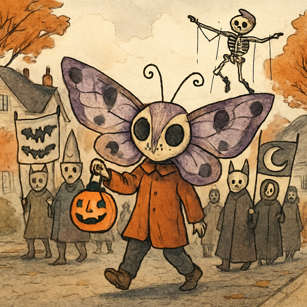 Harvest Moon Parade Of Paper Moth Masks paint by diamond