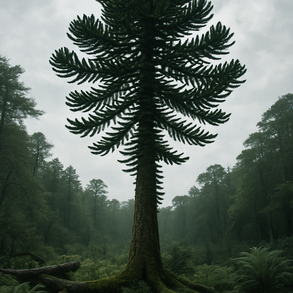 Monkey Puzzle Tree In Andean Temperate Forest Painting by diamonds kit