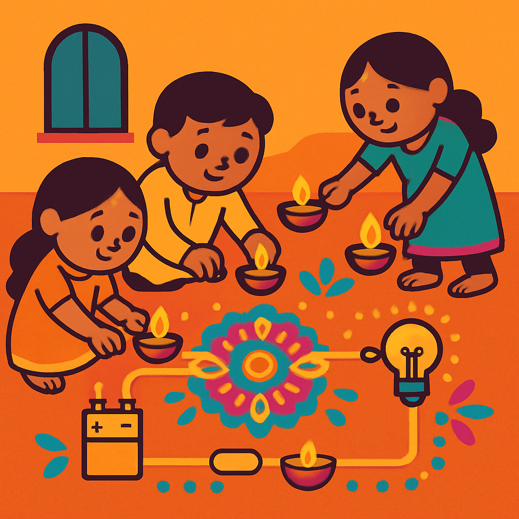 Diwali Circuits And Diyas diamonded painting kits