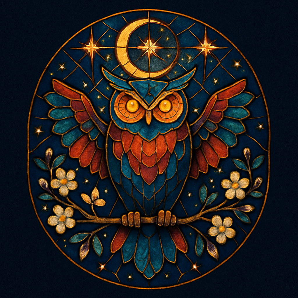 Stained Glass Owl Of The Star Orchard Paint by diamonds kits