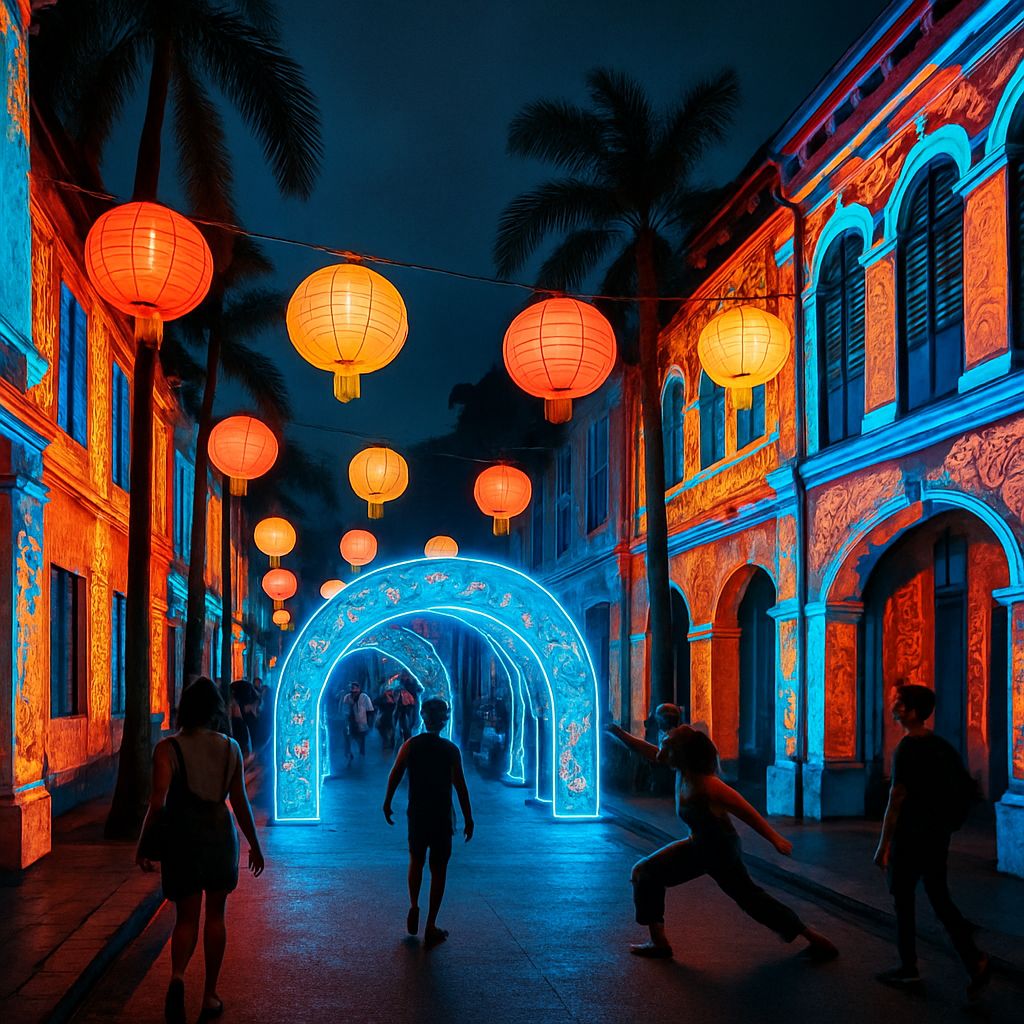 Singapore Night Festival Painting by diamonds kit