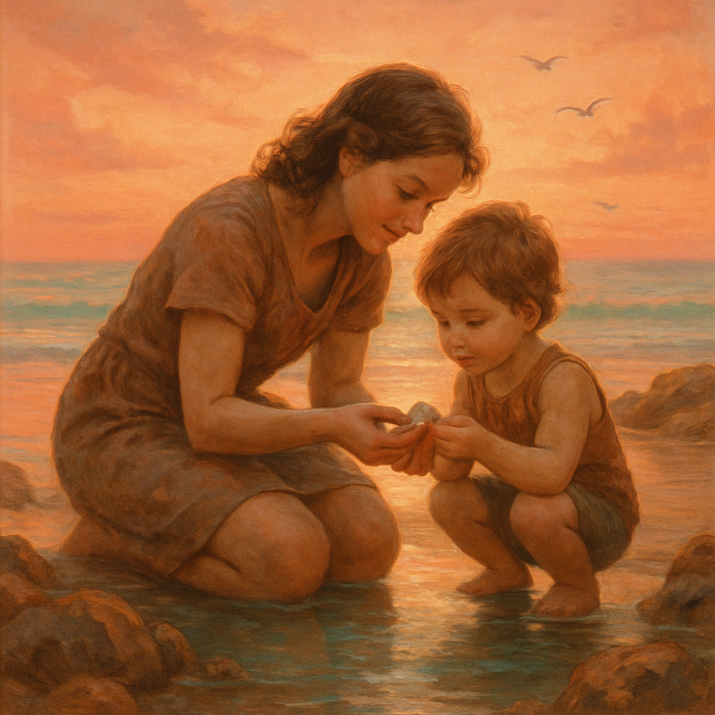Tidepool Promises Beneath A Soft Sunset diamond painting