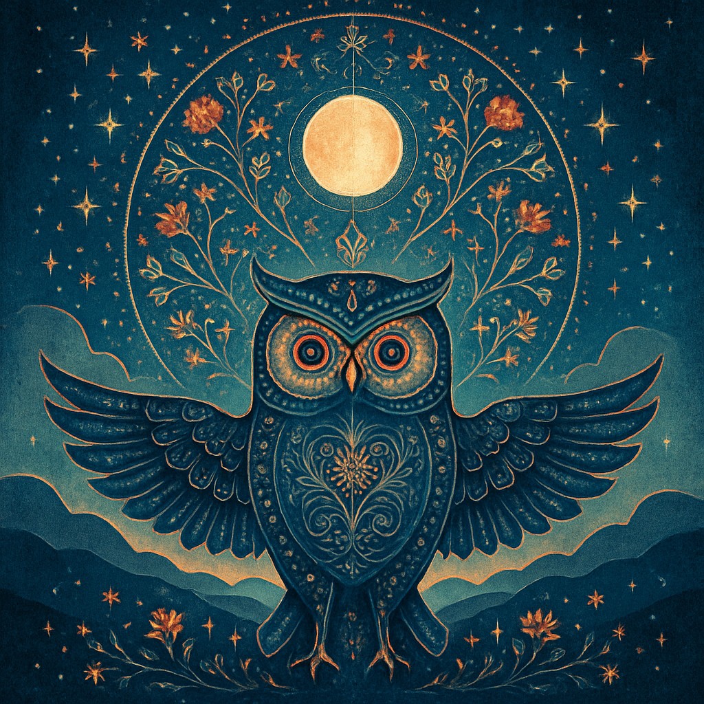 Teal Owl Beneath The Lantern Moon DIY paint by diamonds