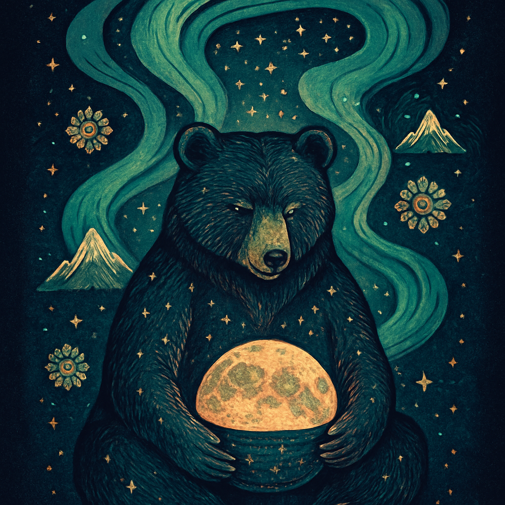 Midnight Bear Of The Aurora Basin diamonded painting kits