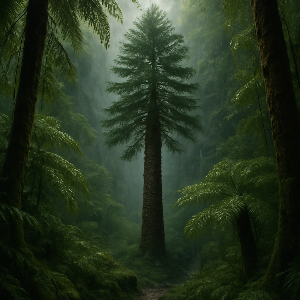 Wollemi Pine Wollemia Nobilis In Rainforest Gorge paint by color