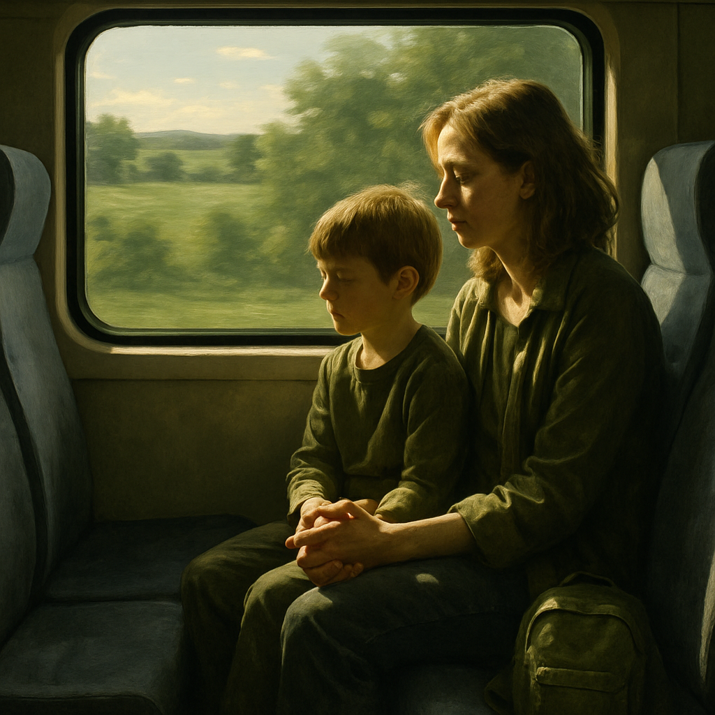 Train Window Horizons And A Hand To Hold Through Change DIY paint by diamonds