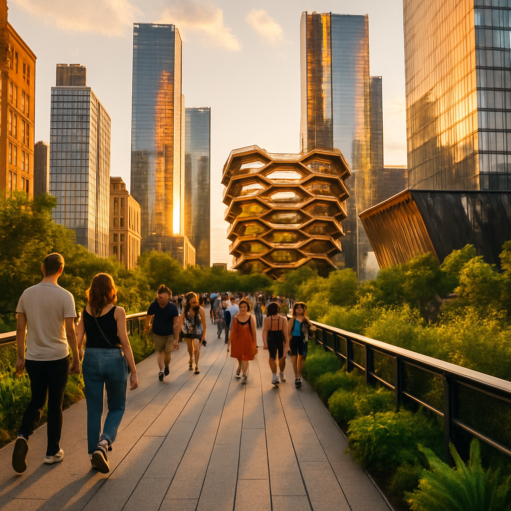 High Line And Hudson Yards Skyline View New York City Painting by diamonds kit