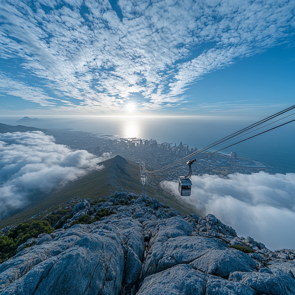 Table Mountain Aerial Cableway Cape Town South Africa Paint by diamonds art