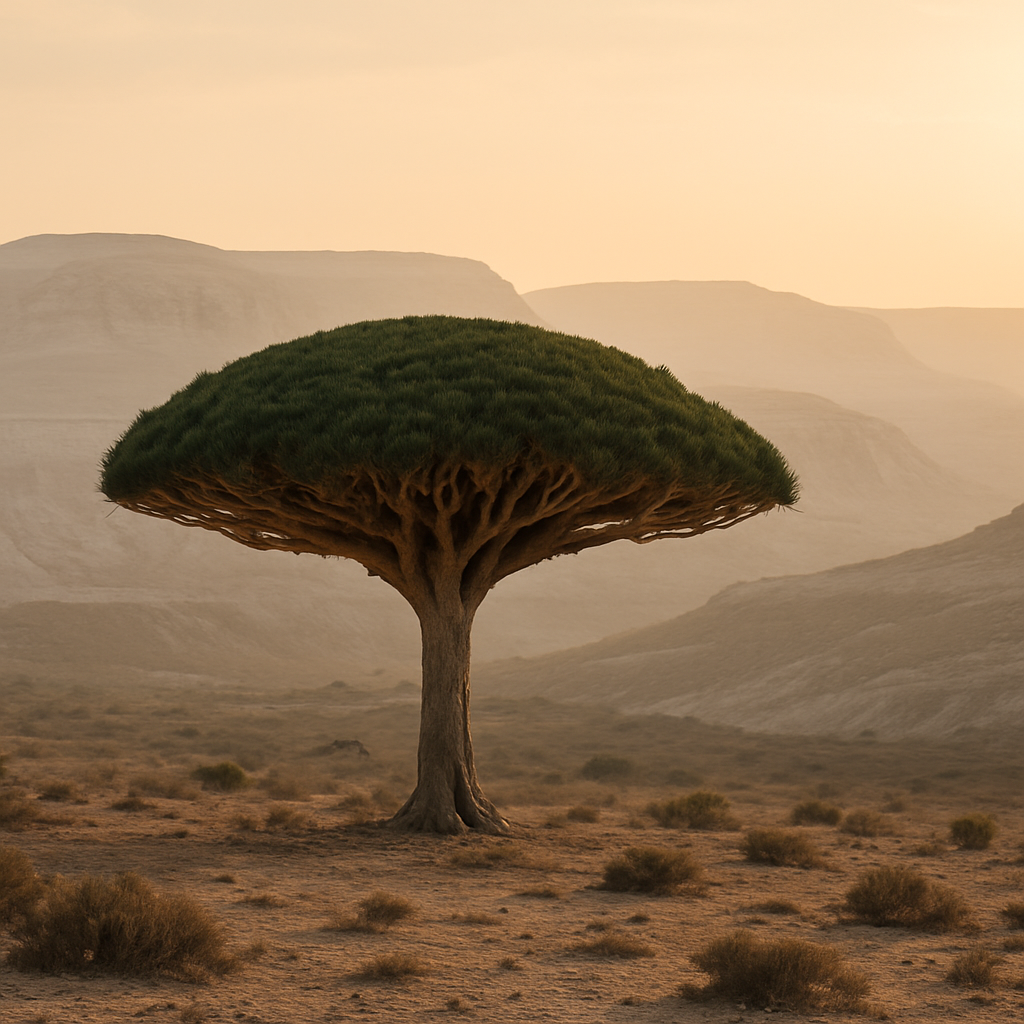 Dragon Blood Tree Dracaena Cinnabari Socotra Yemen paint by diamonds