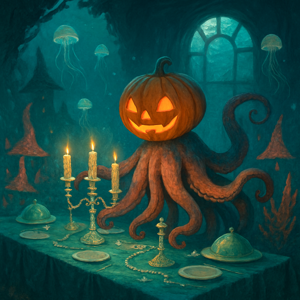 Coral Reef Pumpkin Masquerade painting diamond kit