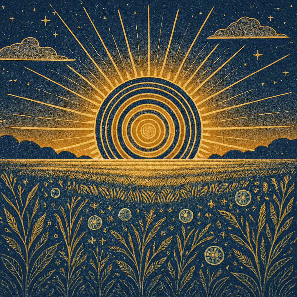 Sunwheel Meadow At Dawn Constellation Dew paint by color
