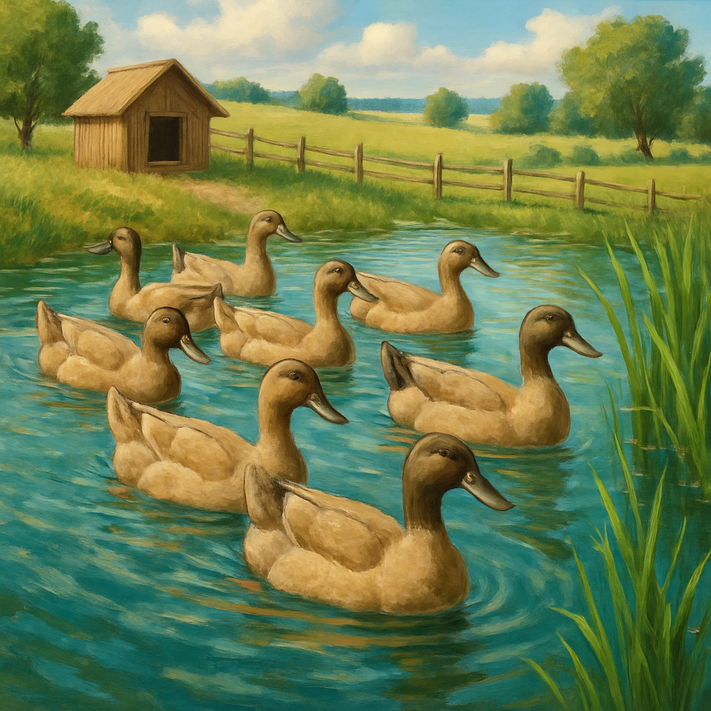 Khaki Campbell Duck United Kingdom paint by diamonds