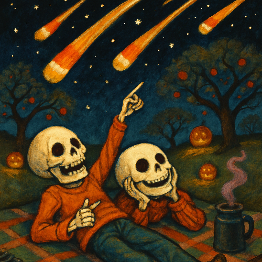 Candy Corn Meteor Shower Picnic paint by diamond