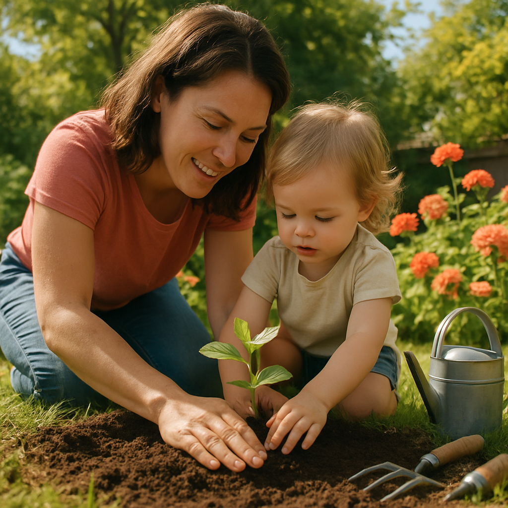 Garden Handprints Growing Beside New Leaves DIY paint by diamonds
