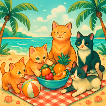 Lagoon Picnic Paw Party paint by diamond