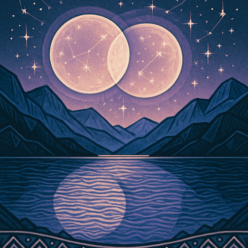 Crystal Lake Under A Double Moon Halo paint by diamonds