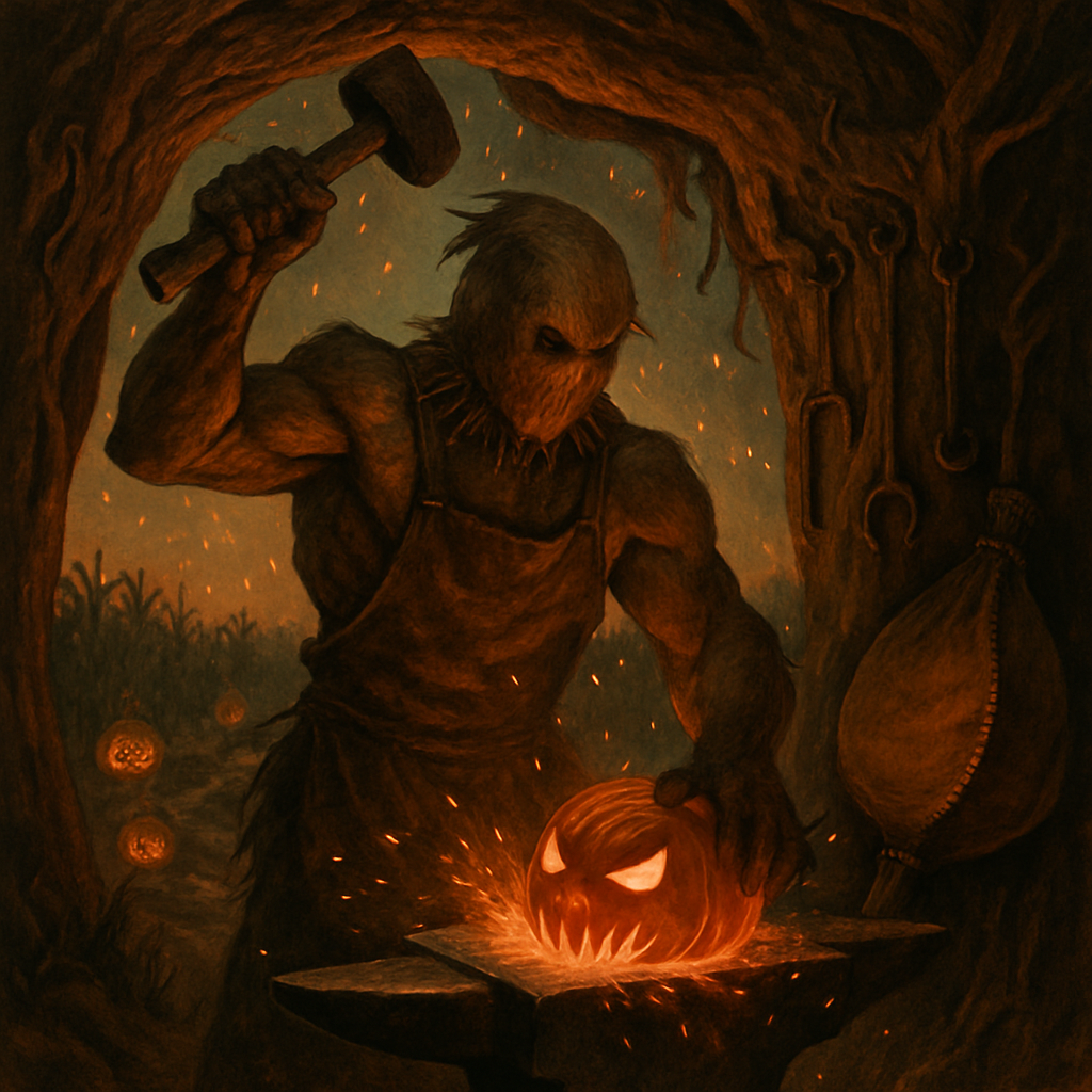 Pumpkin Smithy Under The Rain Of Embers diamond painting