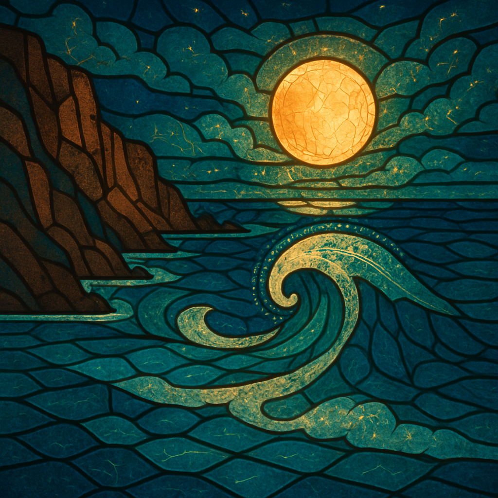 Stained Glass Coastline With Comet Surf paint by diamonds