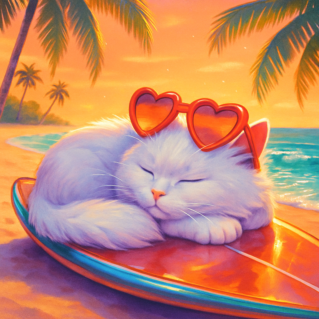 Surfboard Nap Under Citrus Sky DIY paint by diamonds