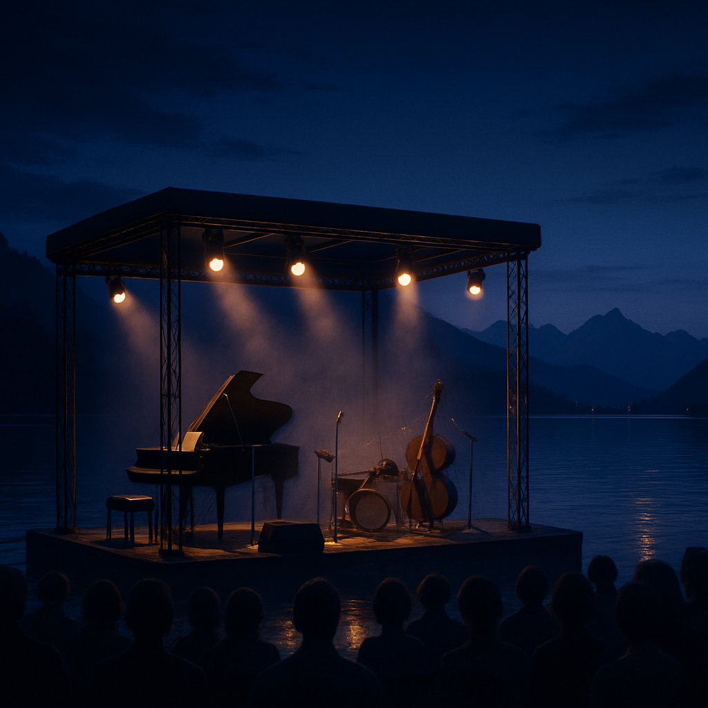 Montreux Jazz Festival On Lake Geneva Switzerland diamond painting